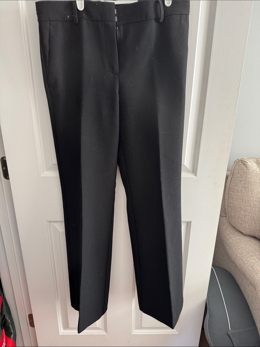 Ann Taylor Black Tailored Straight-Leg Pants